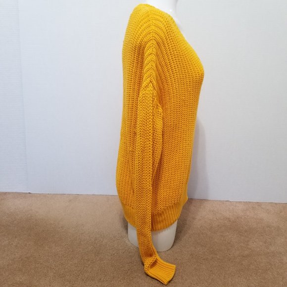 Forenza Victoria's Secret PINK sweater Small open knit crochet pullover v-neck - Picture 4 of 13